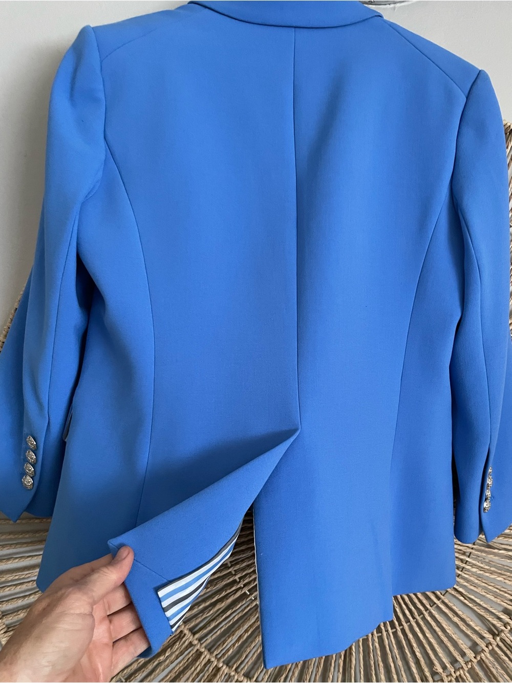Veronica Beard Double Breasted Miller Blazer in Azure Blue Size 12 - Picture 6 of 16